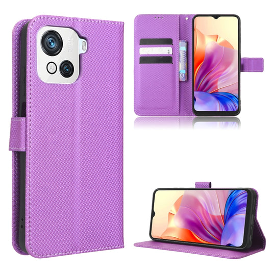 For Blackview OSCAL C80 Diamond Texture Leather Phone Case(Purple) - More Brand by buy2fix | Online Shopping UK | buy2fix