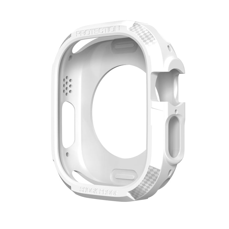 Carbon Fiber Shockproof Case For Apple Watch Ultra 49mm(White) - Watch Cases by buy2fix | Online Shopping UK | buy2fix