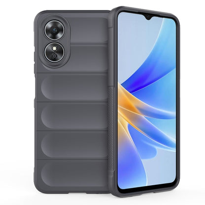 For OPPO A17 4G Global Magic Shield TPU + Flannel Phone Case(Dark Grey) - OPPO Cases by buy2fix | Online Shopping UK | buy2fix