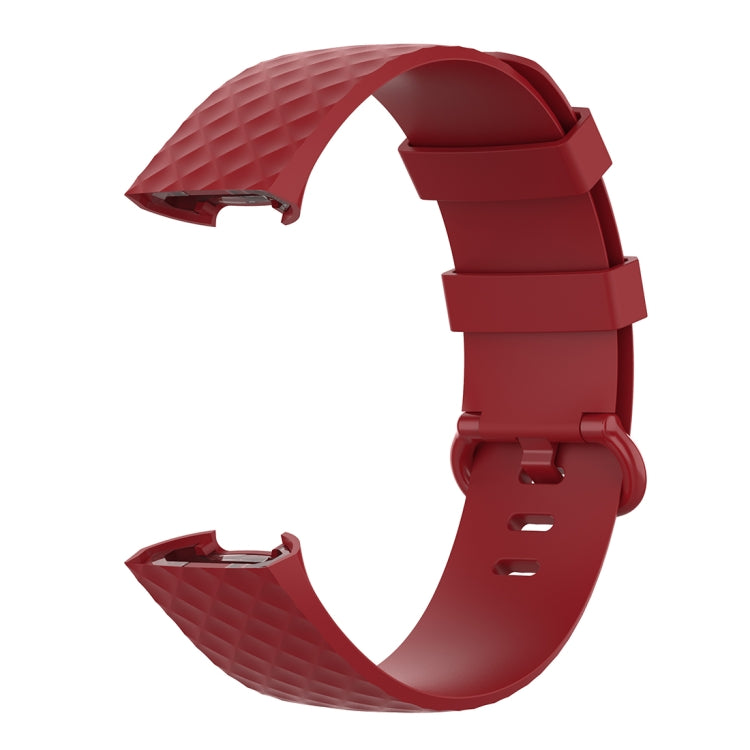 Color Buckle TPU Wrist Strap Watch Band for Fitbit Charge 4 / Charge 3 / Charge 3 SE, Size: S(Red) - Watch Bands by buy2fix | Online Shopping UK | buy2fix