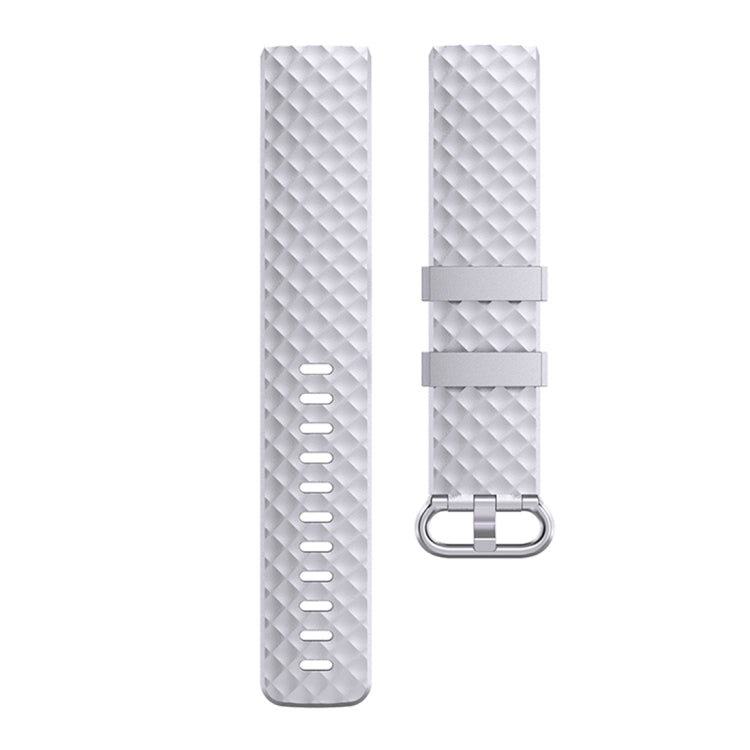 Color Buckle TPU Wrist Strap Watch Band for Fitbit Charge 4 / Charge 3 / Charge 3 SE, Size: L(Silver) - Watch Bands by buy2fix | Online Shopping UK | buy2fix
