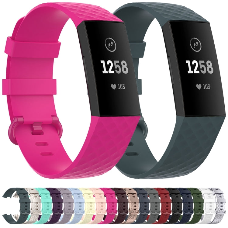 Color Buckle TPU Wrist Strap Watch Band for Fitbit Charge 4 / Charge 3 / Charge 3 SE, Size: L(Blue Gray) - Watch Bands by buy2fix | Online Shopping UK | buy2fix