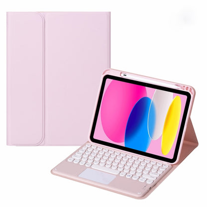 For iPad 10th Gen 10.9 2022 SA-10C Bluetooth Touch Keyboard Leather Tablet Case with Pen Slot(Pink) - Universal by buy2fix | Online Shopping UK | buy2fix