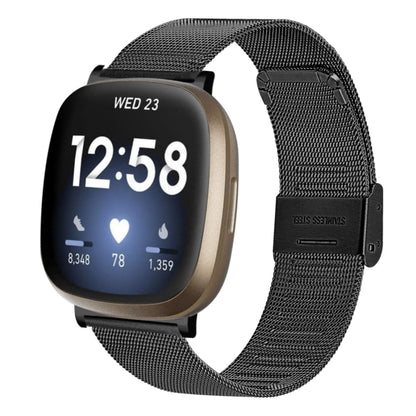 For Fitbit Versa 4 / Sense 2 Milan Buckle Metal Watch Band(Black) - Watch Bands by buy2fix | Online Shopping UK | buy2fix
