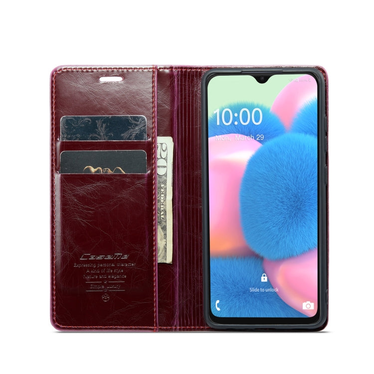 For Samsung Galaxy A30s／A50s／A50 CaseMe 003 Crazy Horse Texture Leather Phone Case(Wine Red) - Galaxy Phone Cases by CaseMe | Online Shopping UK | buy2fix