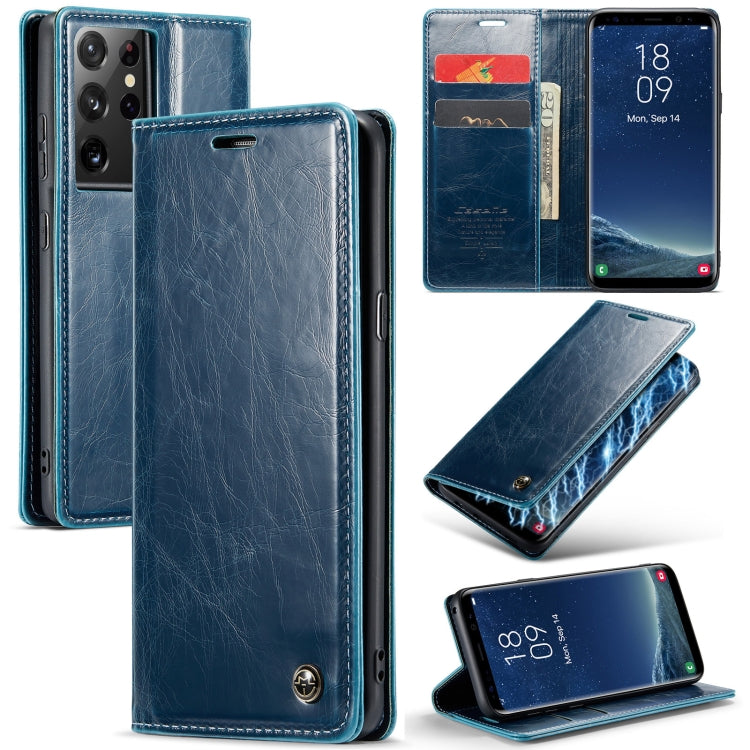 For Samsung Galaxy S8 CaseMe 003 Crazy Horse Texture Leather Phone Case(Blue) - Galaxy Phone Cases by CaseMe | Online Shopping UK | buy2fix