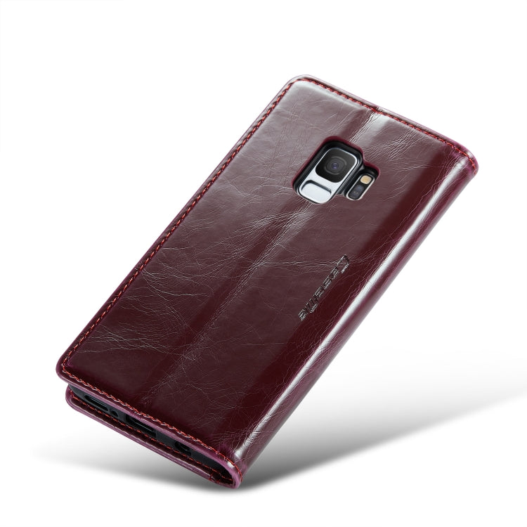 For Samsung Galaxy S9 CaseMe 003 Crazy Horse Texture Leather Phone Case(Wine Red) - Galaxy Phone Cases by CaseMe | Online Shopping UK | buy2fix