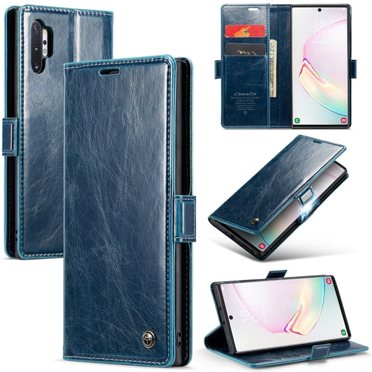 For Samsung Galaxy Note10+ CaseMe 003 Crazy Horse Texture Leather Phone Case(Blue) - Galaxy Phone Cases by CaseMe | Online Shopping UK | buy2fix