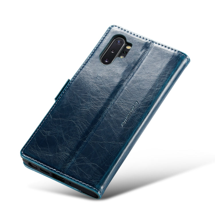 For Samsung Galaxy Note10+ CaseMe 003 Crazy Horse Texture Leather Phone Case(Blue) - Galaxy Phone Cases by CaseMe | Online Shopping UK | buy2fix