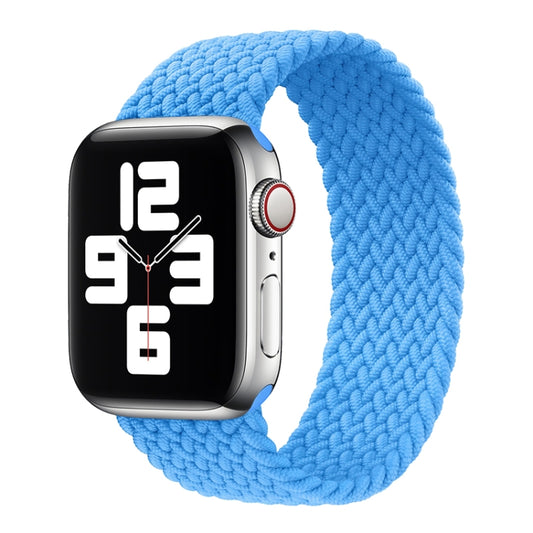 Nylon Single-turn Braided Watch Band For Apple Watch Ultra 49mm / Series 8&7 45mm / SE 2&6&SE&5&4 44mm / 3&2&1 42mm, Length:135mm(Sky Blue) - Watch Bands by buy2fix | Online Shopping UK | buy2fix