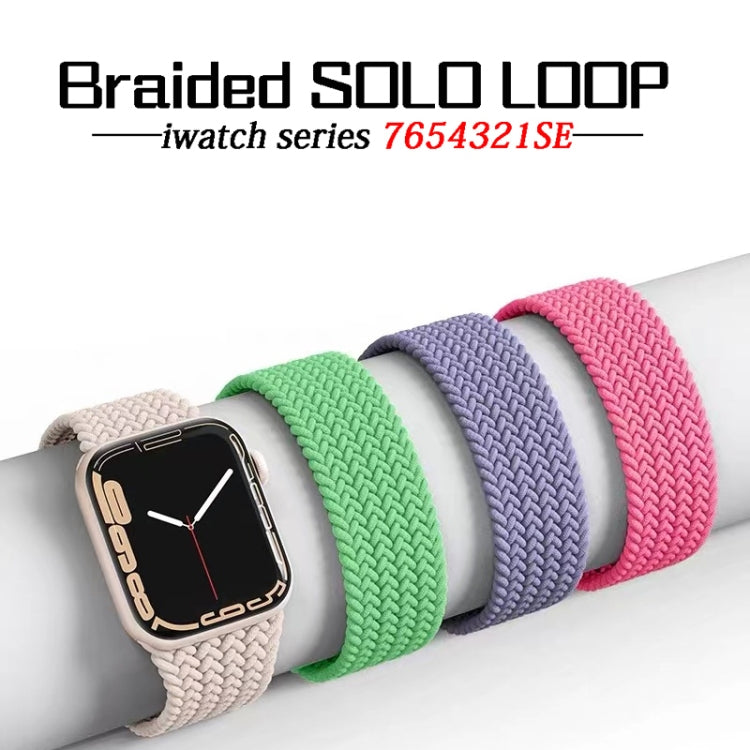 Nylon Single-turn Braided Watch Band For Apple Watch Ultra 49mm&Watch Ultra 2 49mm / Series 9&8&7 45mm / SE 3&SE 2&6&SE&5&4 44mm / 3&2&1 42mm, Length:135mm(Blueberry) - Watch Bands by buy2fix | Online Shopping UK | buy2fix