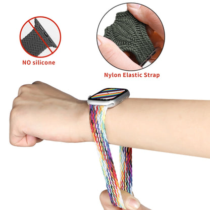 Nylon Single-turn Braided Watch Band For Apple Watch Ultra 49mm / Series 8&7 45mm / SE 2&6&SE&5&4 44mm / 3&2&1 42mm, Length:135mm(Black Chocolate) - Watch Bands by buy2fix | Online Shopping UK | buy2fix