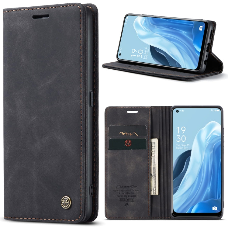 For OPPO Reno7 4G Indonesia/F21 Pro 4G/Reno8 4G CaseMe 013 Multifunctional Horizontal Flip Leather Phone Case(Black) - OPPO Cases by CaseMe | Online Shopping UK | buy2fix