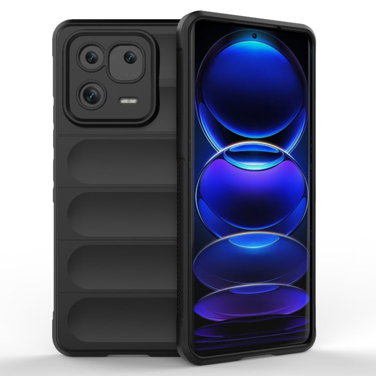 For Xiaomi 13 Pro 5G Magic Shield TPU + Flannel Phone Case(Black) - 13 Pro Cases by buy2fix | Online Shopping UK | buy2fix