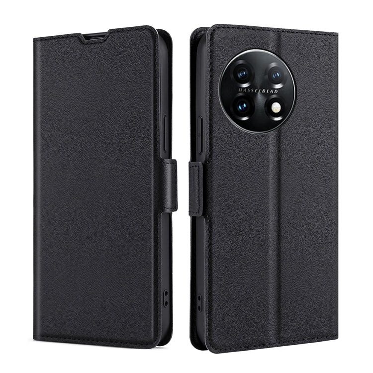 For OnePlus 11 Ultra-thin Voltage Side Buckle Horizontal Flip Leather Phone Case(Black) - OnePlus Cases by buy2fix | Online Shopping UK | buy2fix