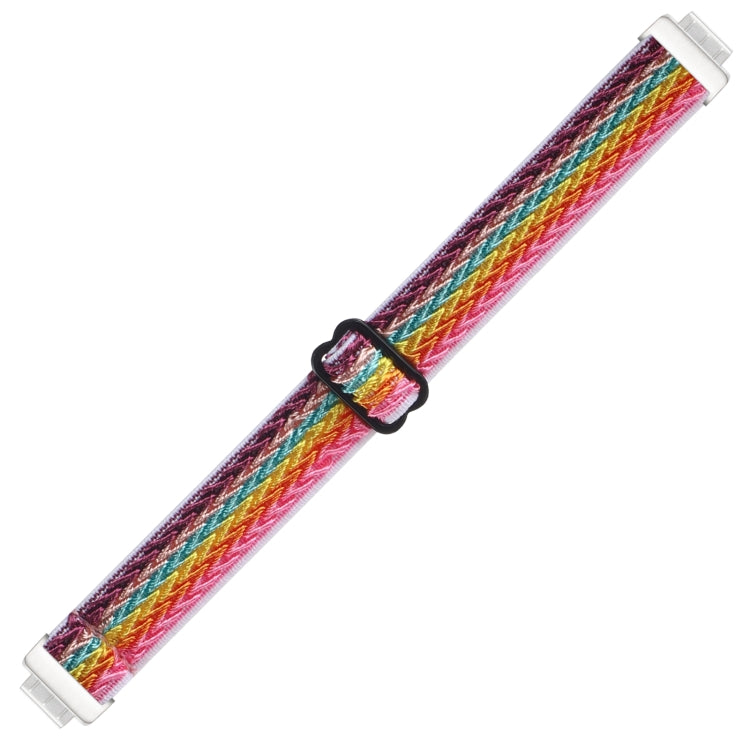 For Fitbit Inspire 2 Buckle Wave Braided Nylon Watch Band(Rainbow) - Watch Bands by buy2fix | Online Shopping UK | buy2fix