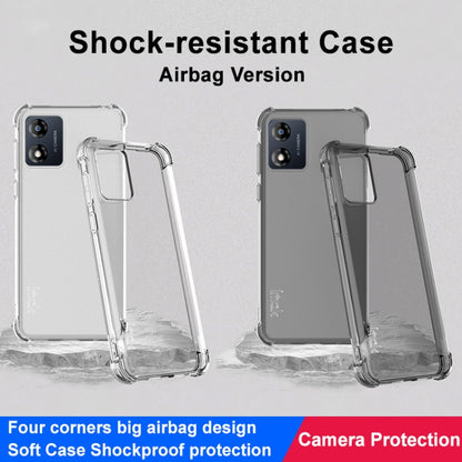 For Motorola Moto E13 4G imak Shockproof Airbag TPU Phone Case(Transparent Black) - Motorola Cases by imak | Online Shopping UK | buy2fix