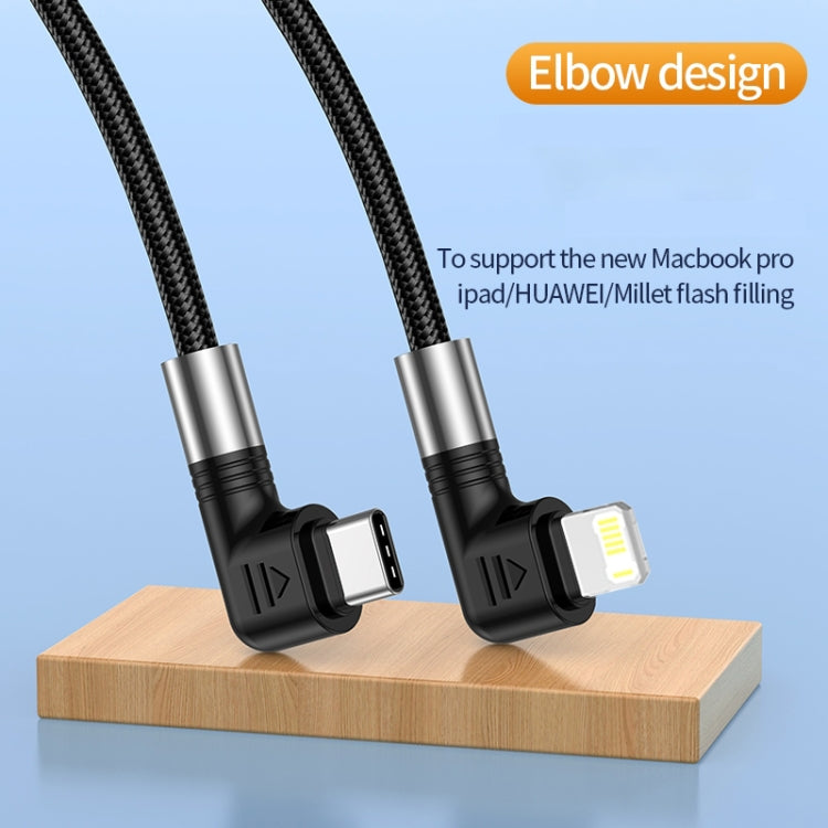 A9 30W USB-C/Type-C to 8 Pin Double Elbow Data Cable, Length:3m - 2 in 1 Cable by buy2fix | Online Shopping UK | buy2fix