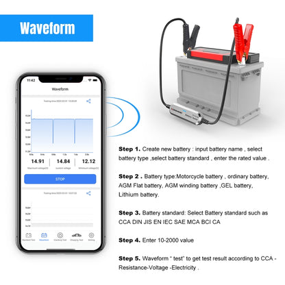 KONNWEI BK200 6V/12V/24V Car Bluetooth Battery Tester(Silver) - Electronic Test by KONNWEI | Online Shopping UK | buy2fix