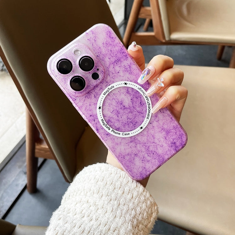 For iPhone 14 Plus Silk Ink Pattern MagSafe PC Phone Case(Purple) - iPhone 14 Plus Cases by buy2fix | Online Shopping UK | buy2fix