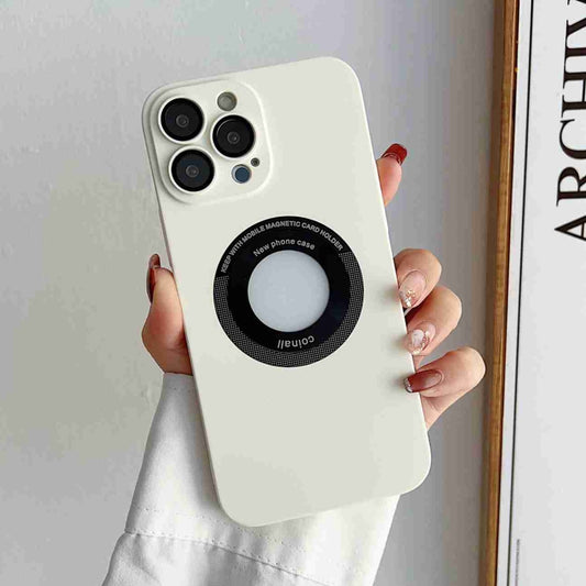 For iPhone 12 Pro Skin Feel CD Texture MagSafe Magnetic Phone Case(White) - iPhone 12 / 12 Pro Cases by buy2fix | Online Shopping UK | buy2fix