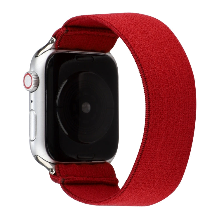 Elastic Nylon Braid Watch Band For Apple Watch Ultra 49mm&Watch Ultra 2 49mm / Series 9&8&7 45mm / SE 3&SE 2&6&SE&5&4 44mm / 3&2&1 42mm(Red) - Watch Bands by buy2fix | Online Shopping UK | buy2fix