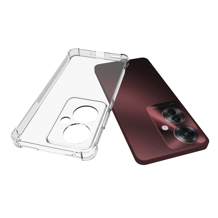 For OPPO Reno11 F 5G Global Shockproof Non-slip Thickening TPU Phone Case(Transparent) - Reno11 F Cases by buy2fix | Online Shopping UK | buy2fix