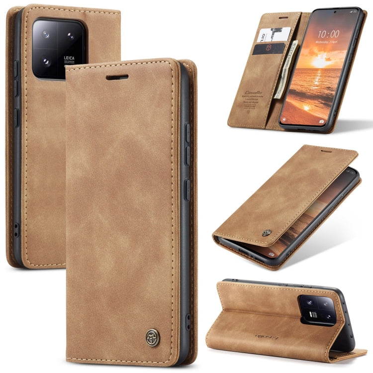 For Xiaomi 13 Pro CaseMe 013 Multifunctional Horizontal Flip Leather Phone Case(Brown) - Xiaomi Cases by CaseMe | Online Shopping UK | buy2fix