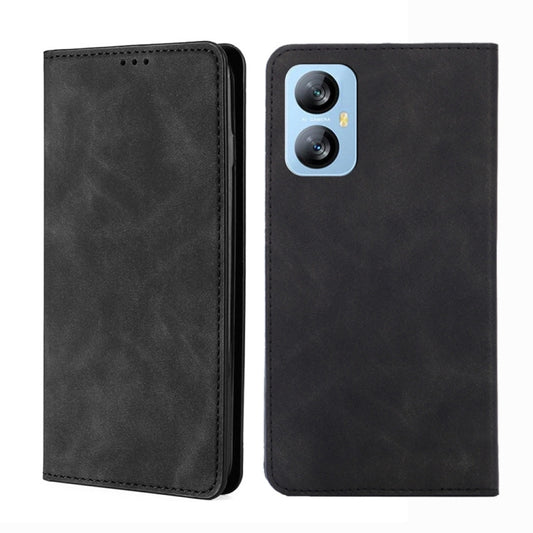For Blackview A52 Skin Feel Magnetic Horizontal Flip Leather Phone Case(Black) - More Brand by buy2fix | Online Shopping UK | buy2fix