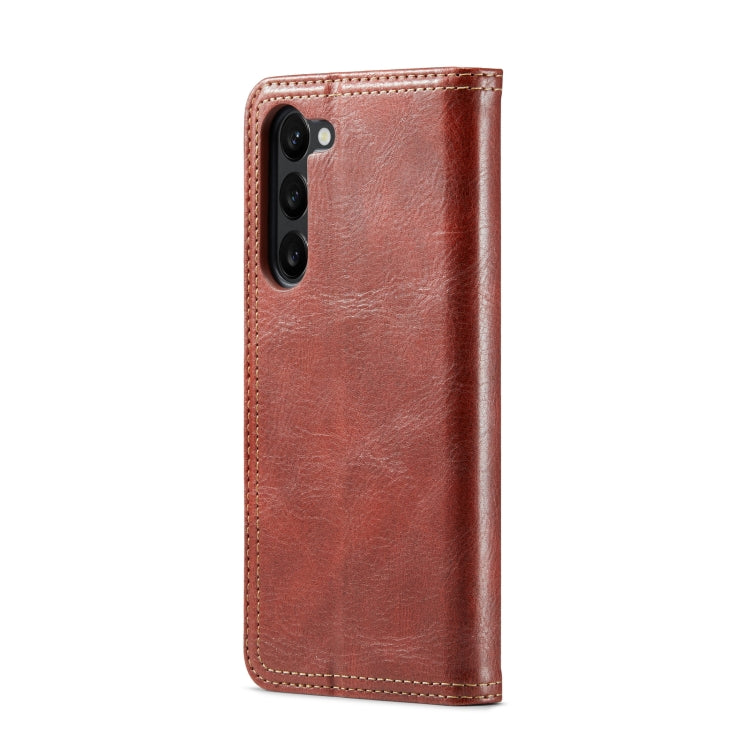 For Samsung Galaxy S23 5G FIERRE SHANN Vintage Bark Texture Wallet Leather Phone Case(Brown) - Galaxy S23 5G Cases by FIERRE SHANN | Online Shopping UK | buy2fix