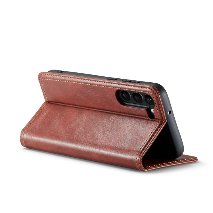 For Samsung Galaxy S23 5G FIERRE SHANN Vintage Bark Texture Wallet Leather Phone Case(Brown) - Galaxy S23 5G Cases by FIERRE SHANN | Online Shopping UK | buy2fix