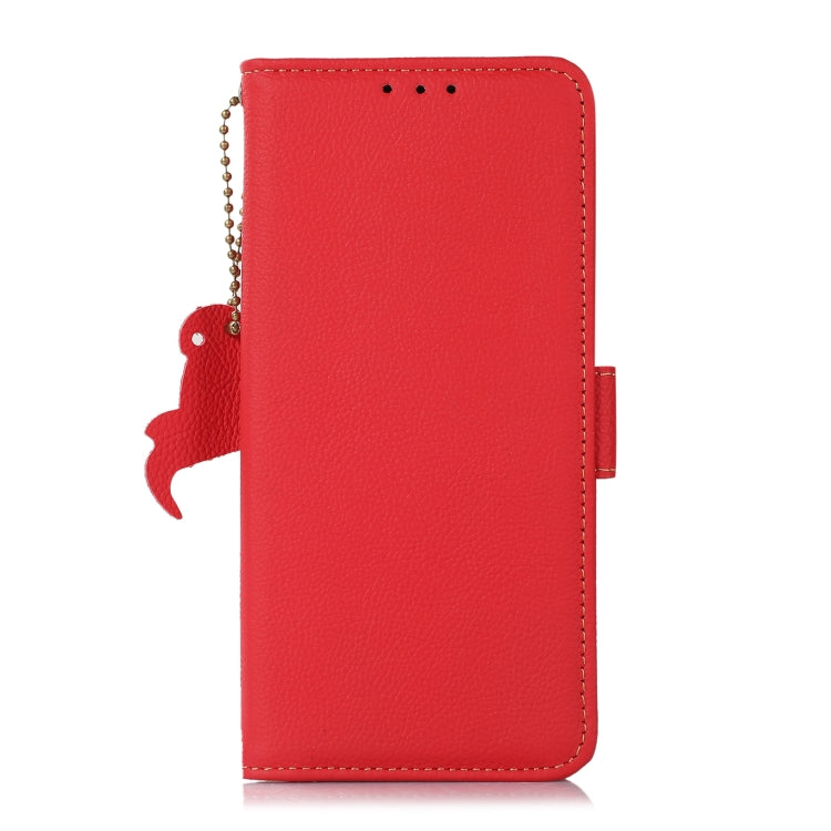 For Xiaomi Redmi K70 Pro Side-Magnetic TJ Genuine Leather RFID Phone Case(Red) - K70 Pro Cases by buy2fix | Online Shopping UK | buy2fix