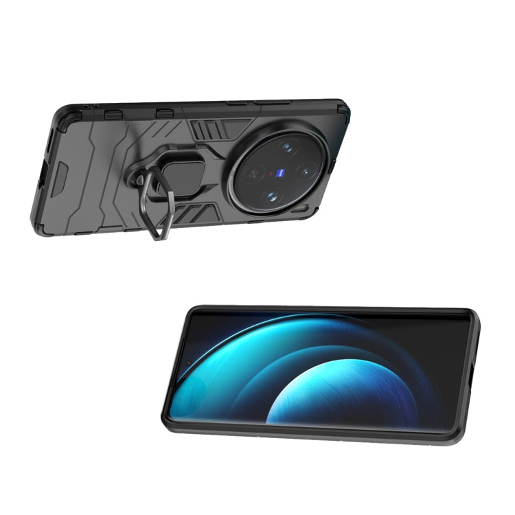 For vivo X100 Pro 5G Magnetic Ring Holder PC + TPU Phone Case(Black) - X100 Pro Cases by buy2fix | Online Shopping UK | buy2fix