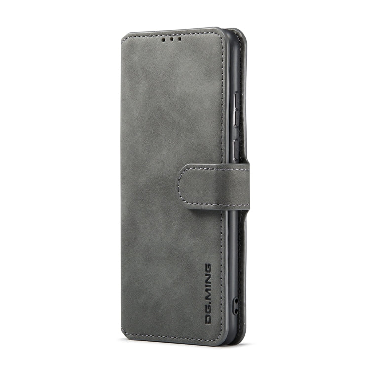 For Samsung Galaxy S23 5G DG.MING Retro Oil Edge Flip Leather Phone Case(Grey) - Galaxy S23 5G Cases by DG.MING | Online Shopping UK | buy2fix