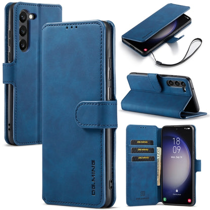 For Samsung Galaxy S23 5G DG.MING Retro Oil Edge Flip Leather Phone Case(Blue) - Galaxy S23 5G Cases by DG.MING | Online Shopping UK | buy2fix