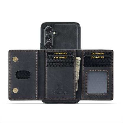 For Samsung Galaxy A54 5G DG.MING M2 Series 3-Fold Multi Card Bag + Magnetic Phone Case(Black) - Galaxy Phone Cases by DG.MING | Online Shopping UK | buy2fix