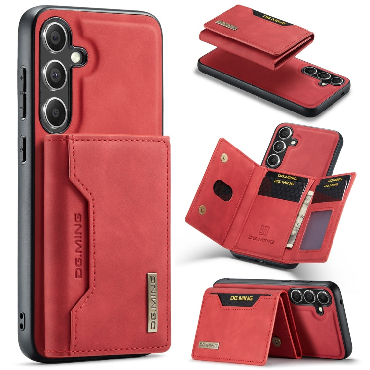 For Samsung Galaxy S24+ 5G DG.MING M2 Series 3-Fold Multi Card Bag + Magnetic Phone Case(Red) - Galaxy S24+ 5G Cases by DG.MING | Online Shopping UK | buy2fix