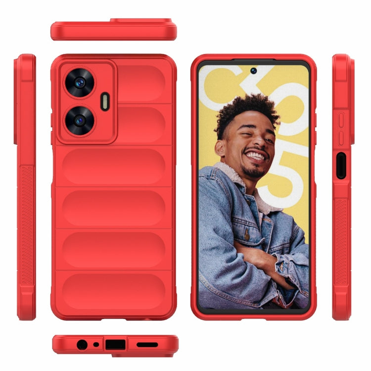 For Realme C55 4G Magic Shield TPU + Flannel Phone Case(Grey) - Realme Cases by buy2fix | Online Shopping UK | buy2fix