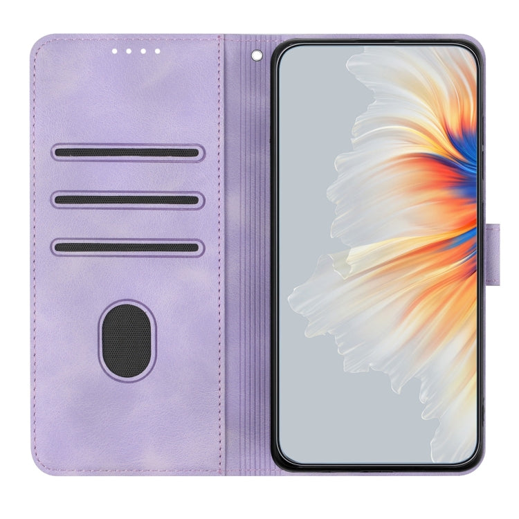 For Xiaomi Redmi Note 13 Pro 4G Heart Pattern Skin Feel Leather Phone Case(Purple) - Note 13 Pro Cases by buy2fix | Online Shopping UK | buy2fix