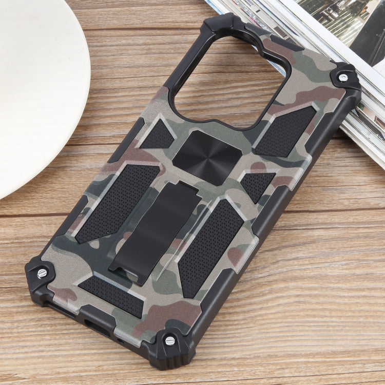 For Xiaomi Redmi Note 13 Pro 4G Camouflage Armor Kickstand TPU + PC Magnetic Phone Case(Army Green) - Note 13 Pro Cases by buy2fix | Online Shopping UK | buy2fix