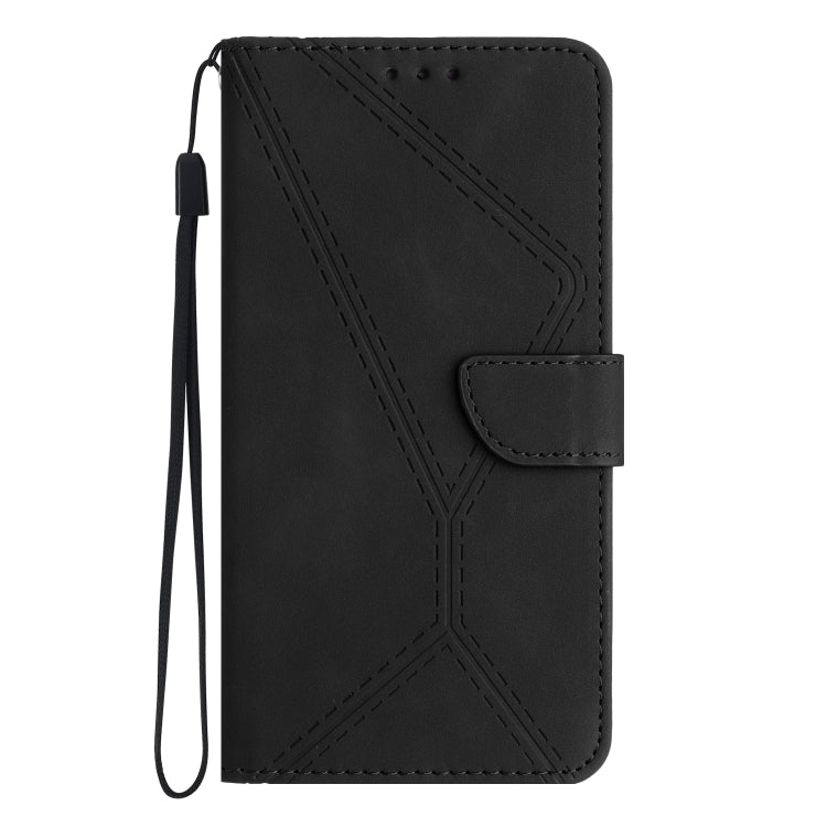 For Motorola Moto G34 5G Stitching Embossed Leather Phone Case(Black) - Motorola Cases by buy2fix | Online Shopping UK | buy2fix