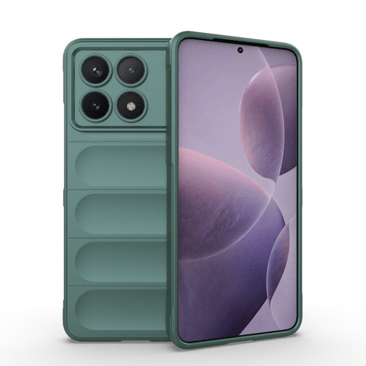 For Xiaomi Redmi K70 / K70 Pro 5G Magic Shield TPU + Flannel Phone Case(Dark Green) - K70 Pro Cases by buy2fix | Online Shopping UK | buy2fix