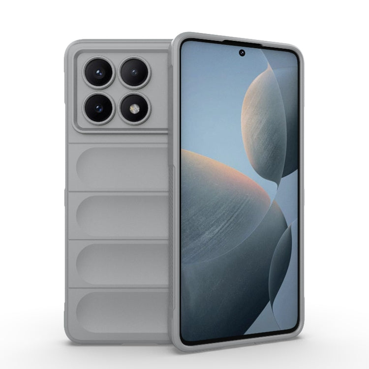 For Xiaomi Redmi K70E 5G Magic Shield TPU + Flannel Phone Case(Grey) - K70E Cases by buy2fix | Online Shopping UK | buy2fix