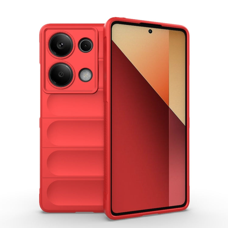 For Xiaomi Redmi Note 13 Pro 4G Global Magic Shield TPU + Flannel Phone Case(Red) - Note 13 Pro Cases by buy2fix | Online Shopping UK | buy2fix