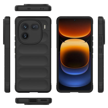 For vivo iQOO 12 5G Magic Shield TPU + Flannel Phone Case(Black) - iQOO 12 Cases by buy2fix | Online Shopping UK | buy2fix