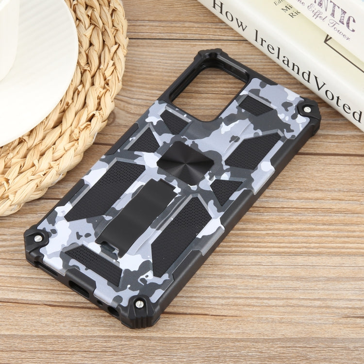 For Motorola Moto G Power 5G 2024 Camouflage Armor Kickstand TPU + PC Magnetic Phone Case(Grey) - Motorola Cases by buy2fix | Online Shopping UK | buy2fix