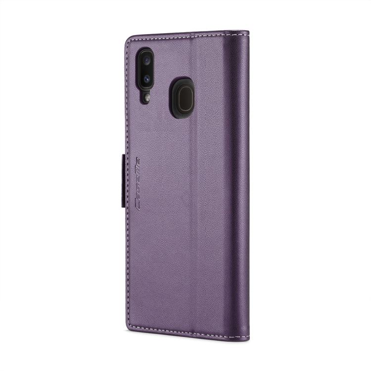 For Samsung Galaxy A20/A30/M10s CaseMe 023 Butterfly Buckle Litchi Texture RFID Anti-theft Leather Phone Case(Pearly Purple) - Galaxy Phone Cases by CaseMe | Online Shopping UK | buy2fix