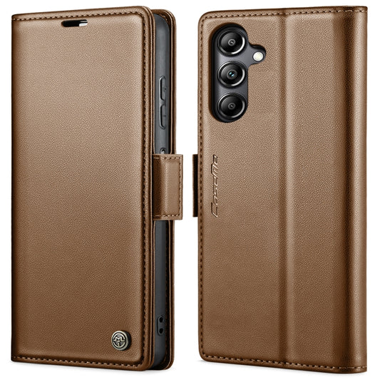 For Samsung Galaxy A05s CaseMe 023 Butterfly Buckle Litchi Texture RFID Anti-theft Leather Phone Case(Brown) - Galaxy Phone Cases by CaseMe | Online Shopping UK | buy2fix