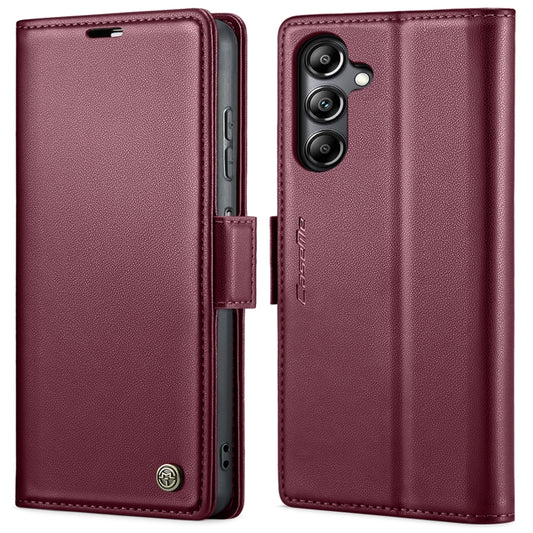 For Samsung Galaxy A05s CaseMe 023 Butterfly Buckle Litchi Texture RFID Anti-theft Leather Phone Case(Wine Red) - Galaxy Phone Cases by CaseMe | Online Shopping UK | buy2fix