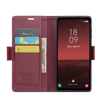 For Samsung Galaxy A35 5G CaseMe 023 Butterfly Buckle Litchi Texture RFID Anti-theft Leather Phone Case(Wine Red) - Galaxy Phone Cases by CaseMe | Online Shopping UK | buy2fix